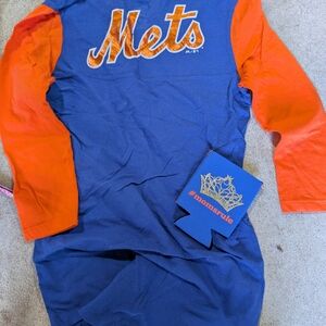 Blue and Orange Mets Long Sleeve Shirt